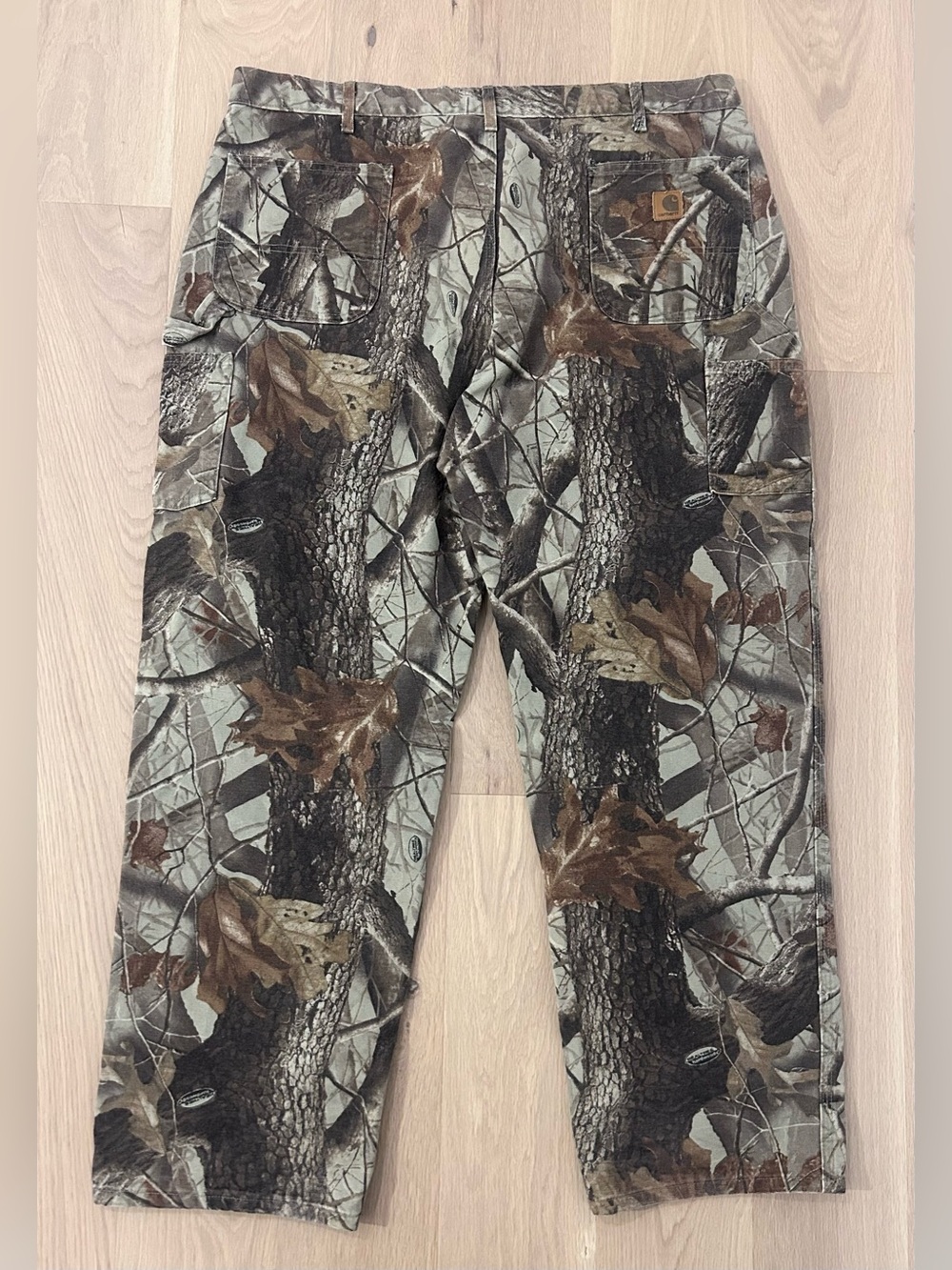 Vintage Carhartt Dungaree Fit Realtree Hardwoods Camo Pants Size 44x32 B158 CMO
